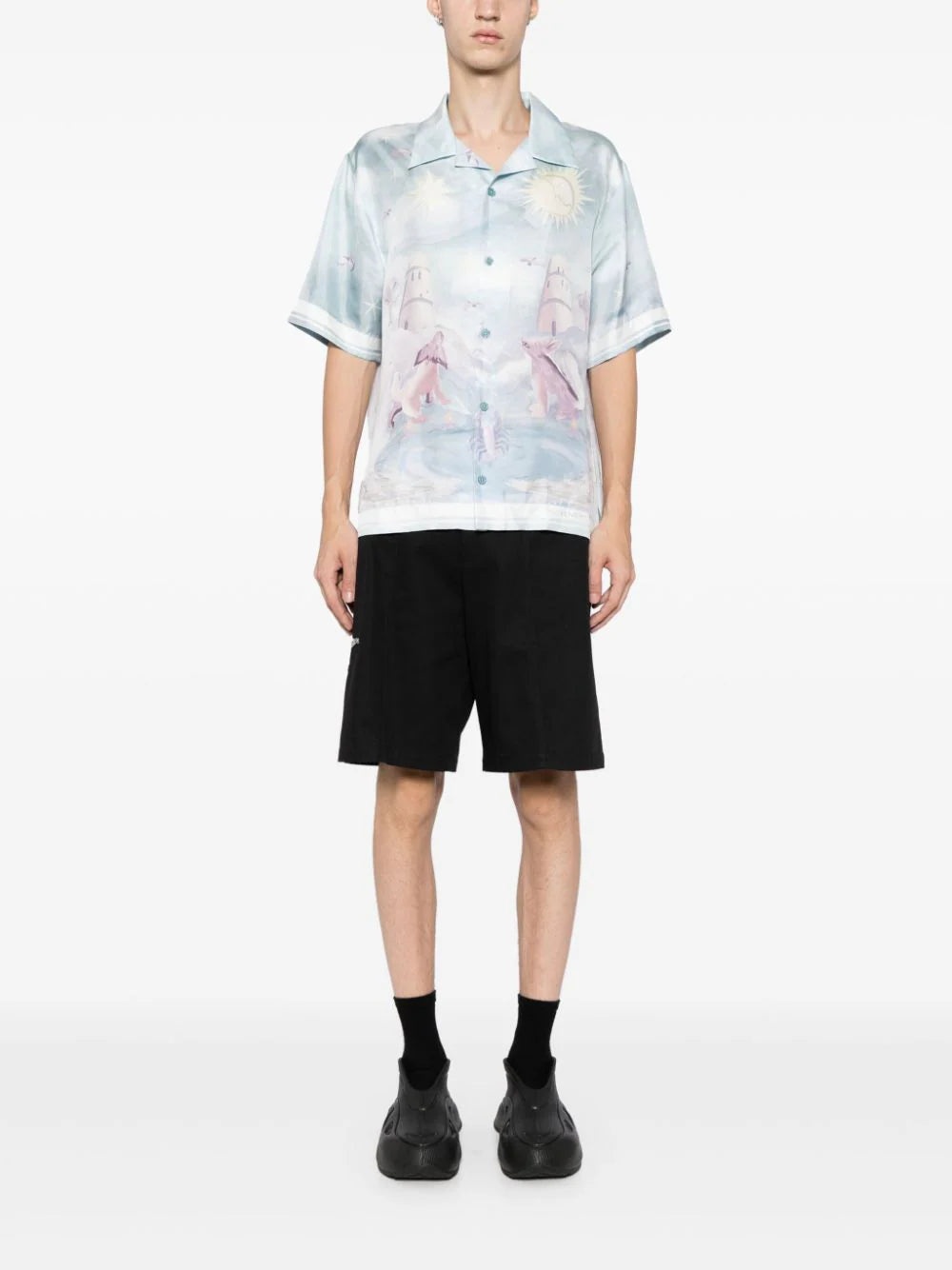 BOXY FIT PRINTED SILK SHIRT - 2