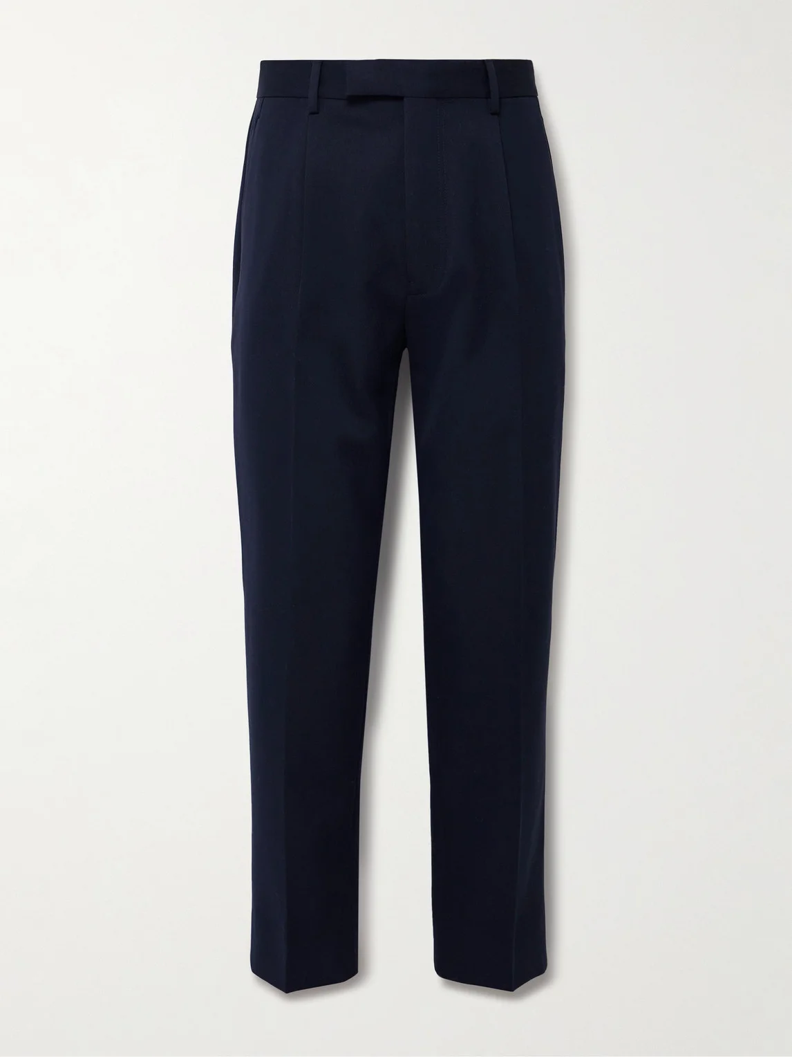 Slim-Fit Pleated Cotton and Wool-Blend Twill Trousers - 1