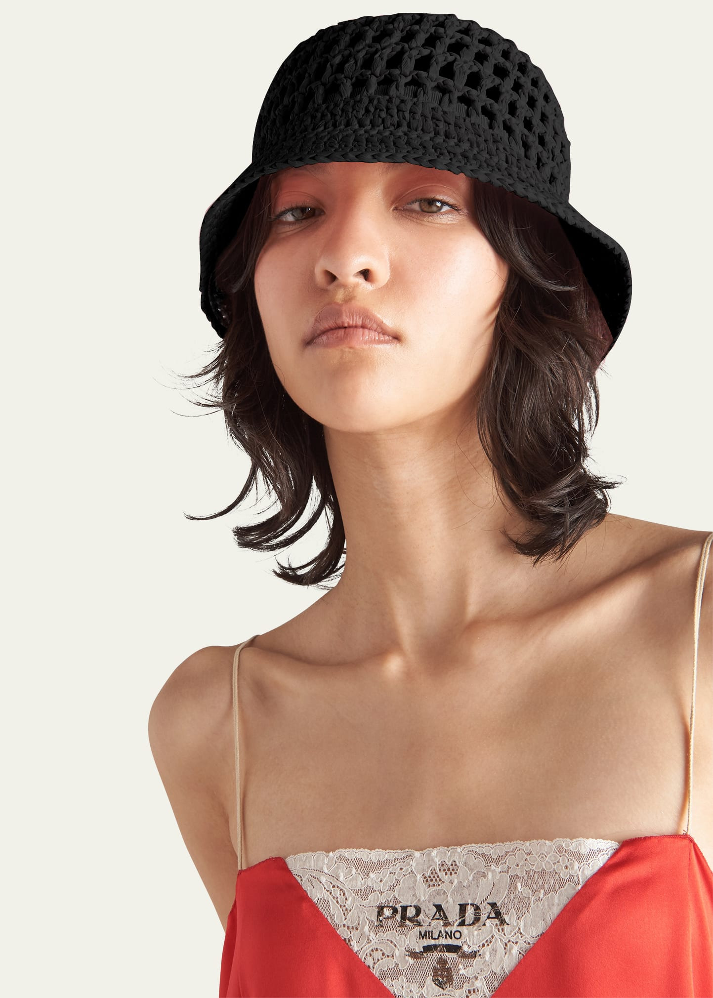 Logo Cutout Raffia Bucket Bag - 2