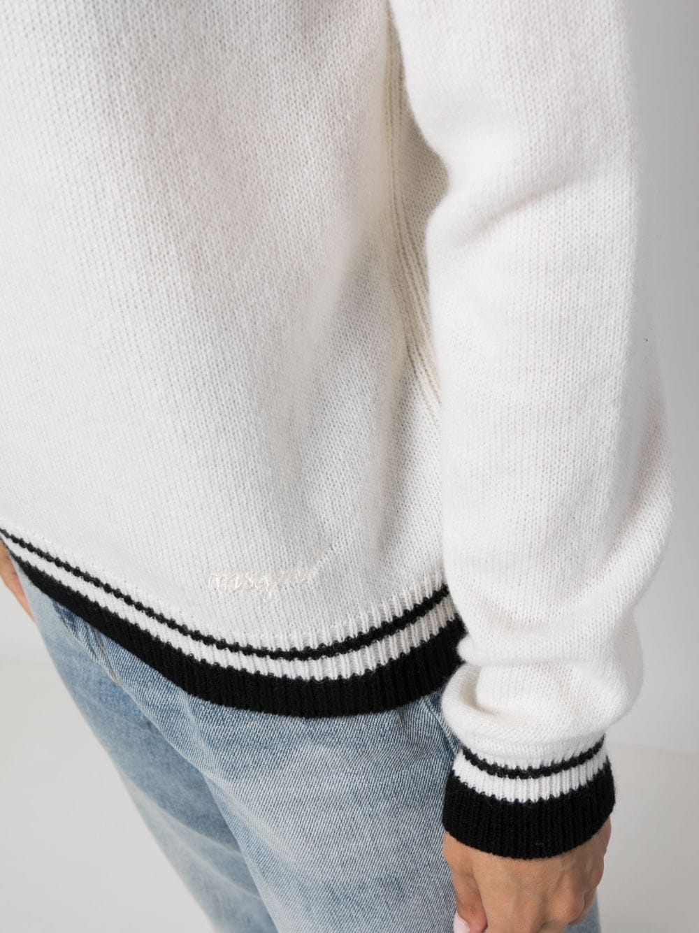 stripe-edge wool-blend jumper - 5