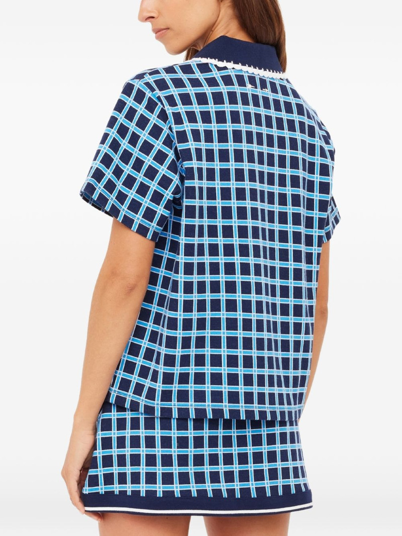 Clubhouse Dom checked crochet-trim polo shirt 5
