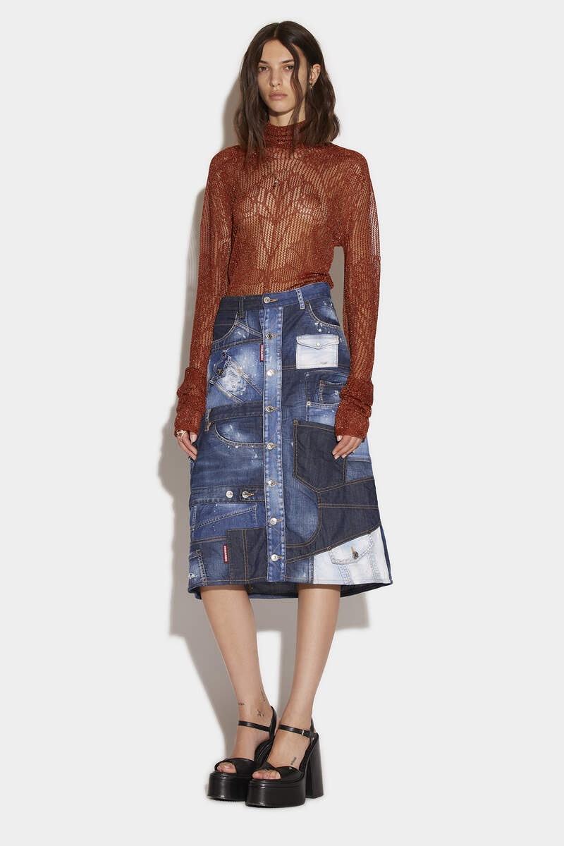 FRANKEN MIDI SKIRT - 1