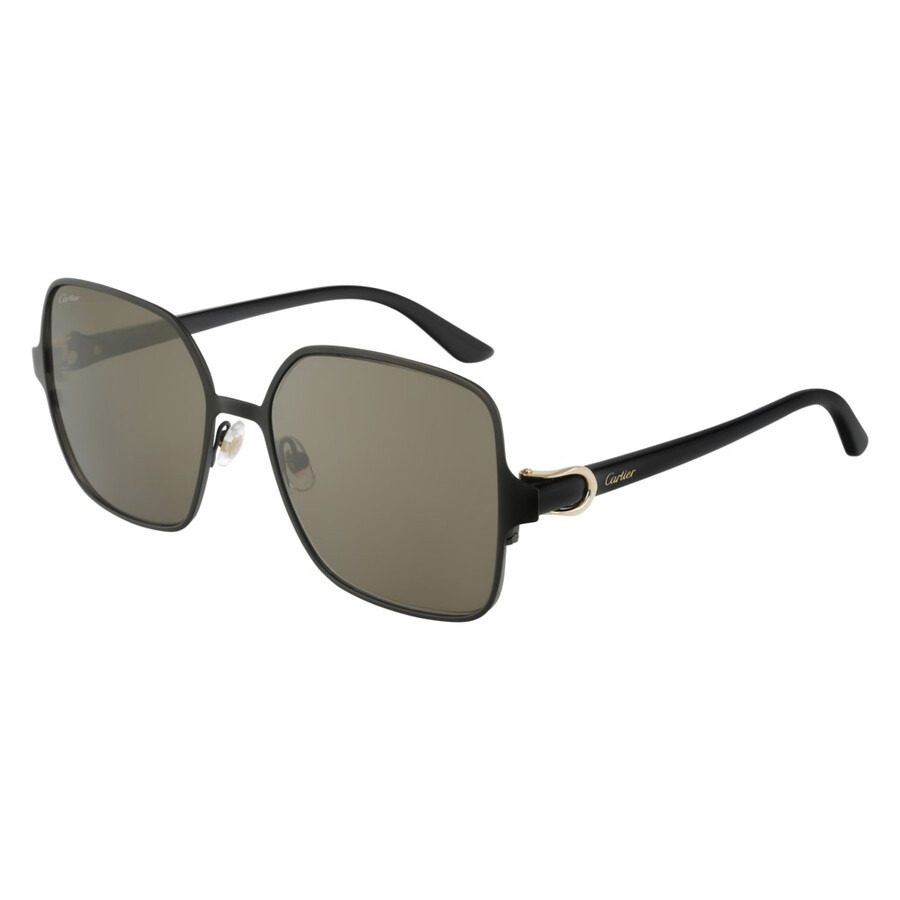 Cartier C Decor Brown Square Ladies Sunglasses CT0188S 001 - 1