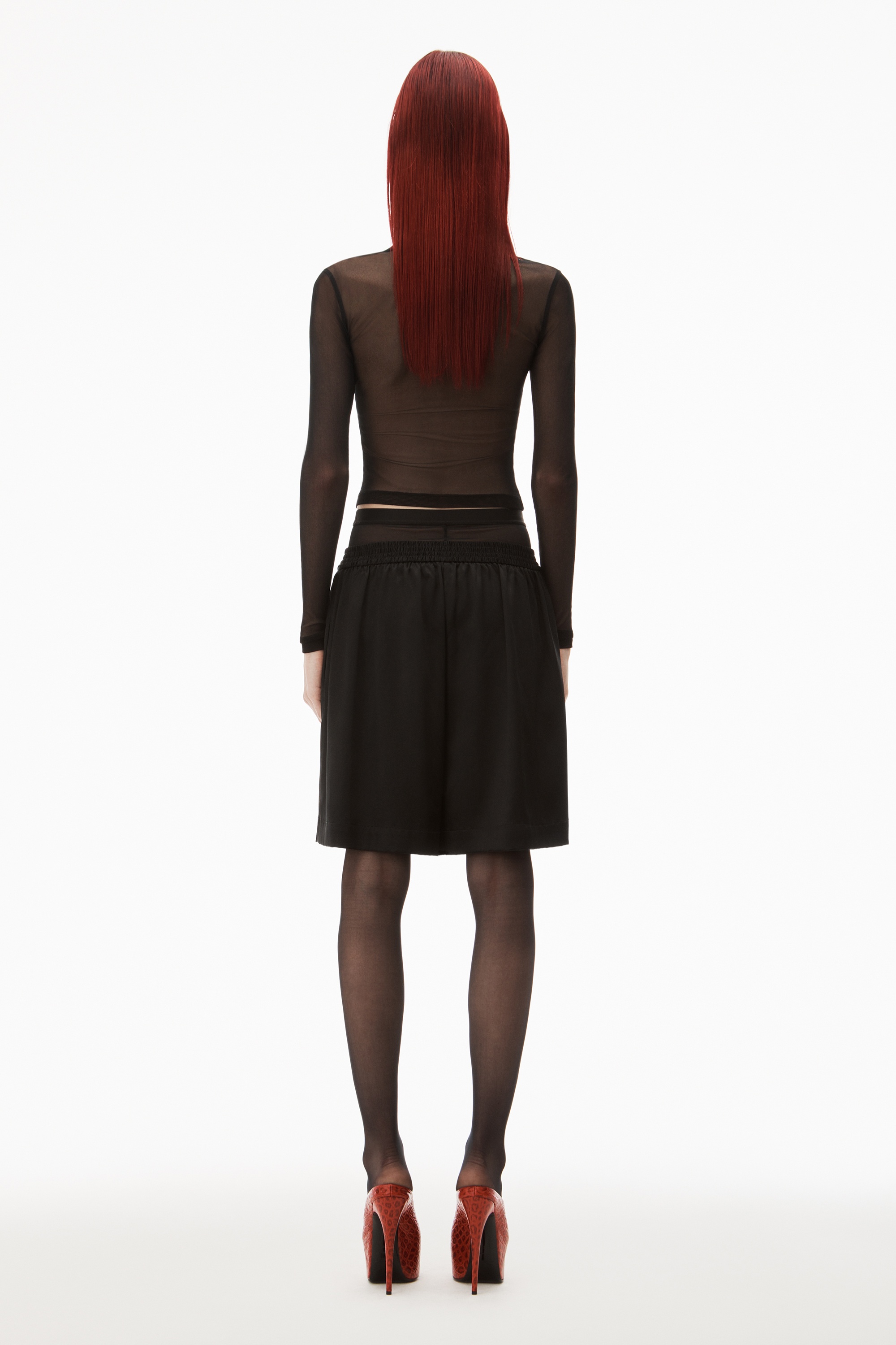 LAYERED BOXER SHORTS IN SILK CHARMEUSE - 4