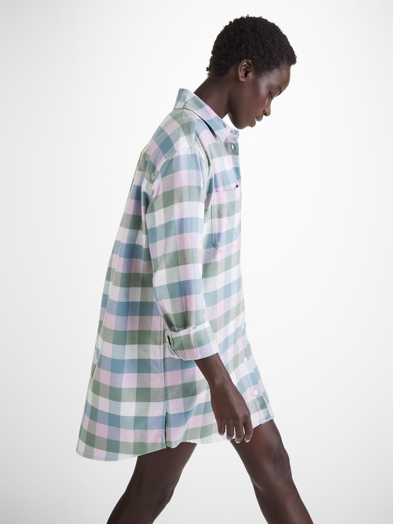 Women's Nightshirt Kelburn 45 Brushed Cotton Green - 3