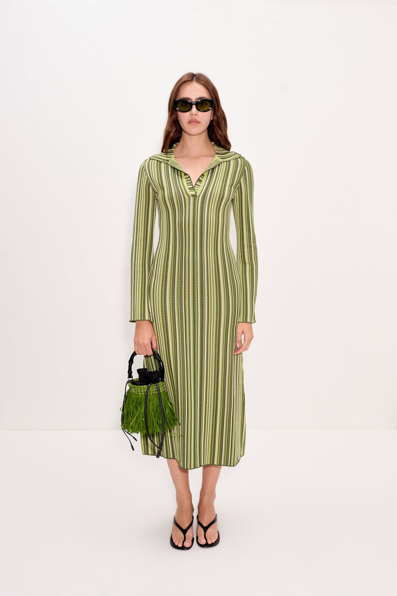 Reade Polo Dress In Landscape Multi Stripe 1