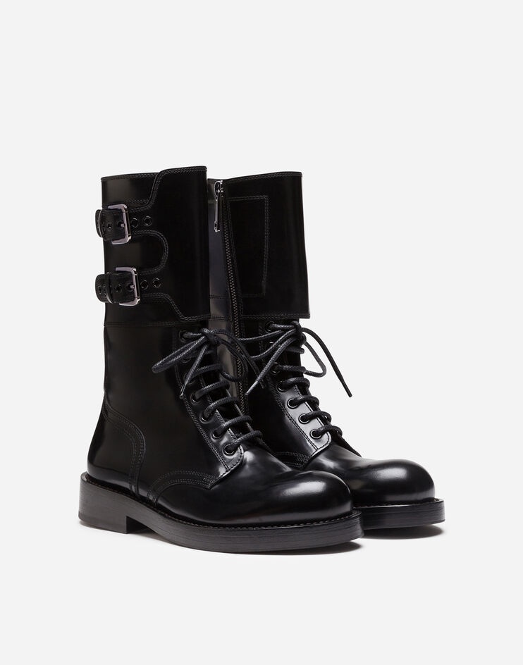 Polished calfskin combat boots - 2