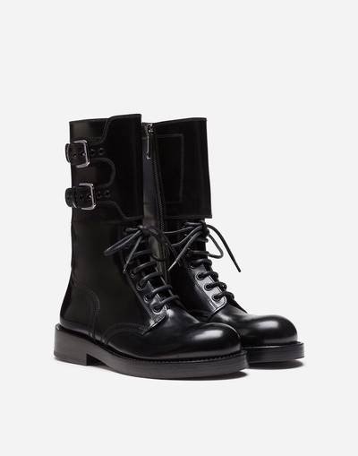 Dolce & Gabbana Polished calfskin combat boots outlook