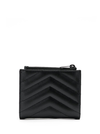 SAINT LAURENT quilted logo plaque wallet outlook