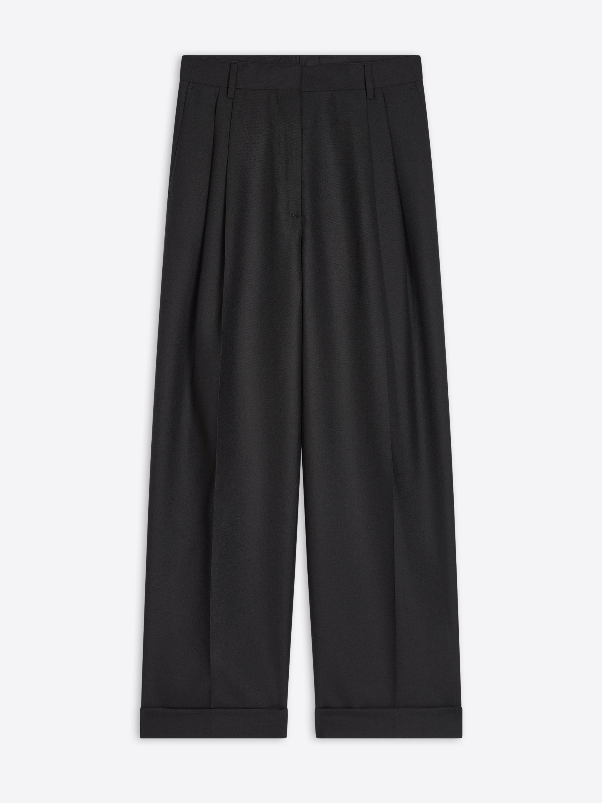 PLEATED WOOL PANTS - 1