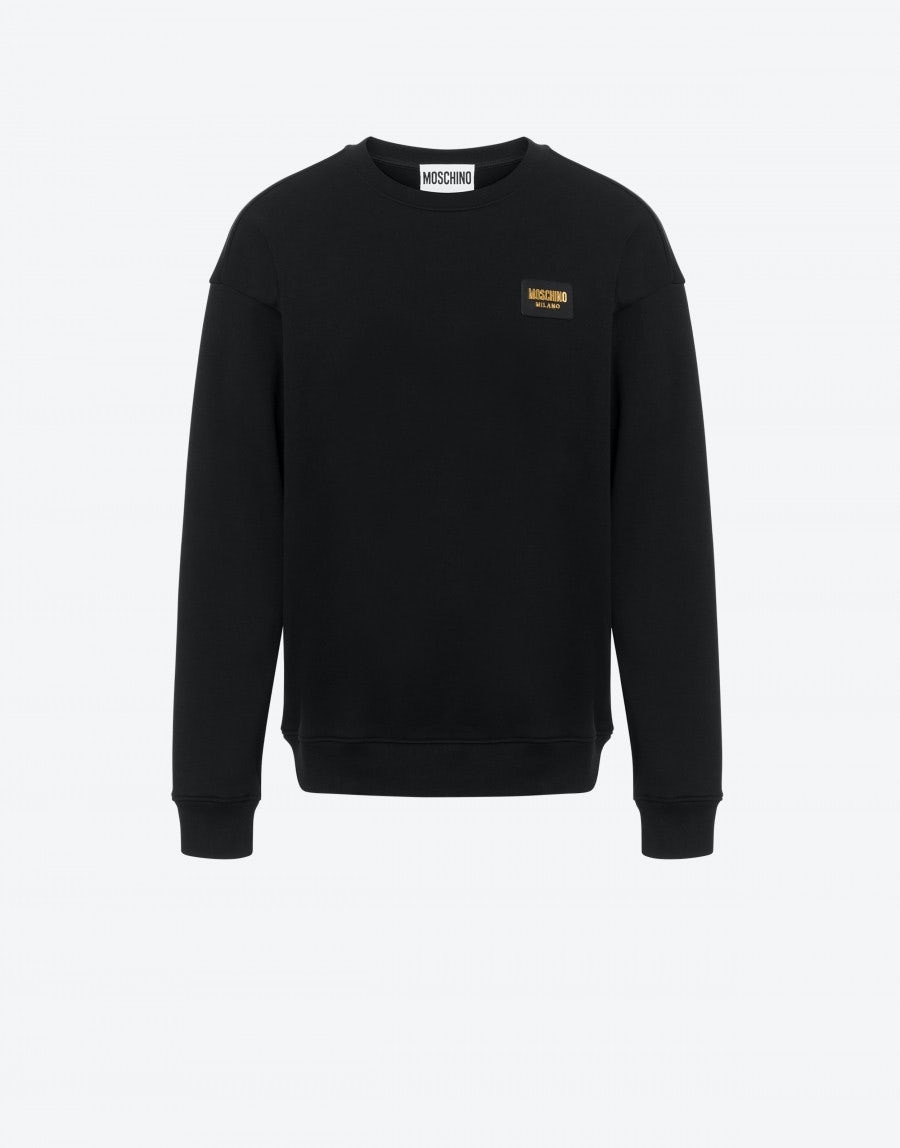 MOSCHINO LABEL COTTON SWEATSHIRT - 1