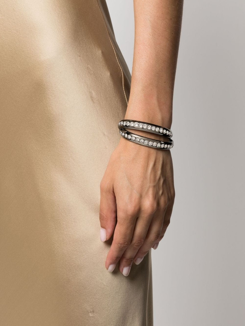 Amina Muaddi Jahleel crystal-embellished cuff bracelet outlook
