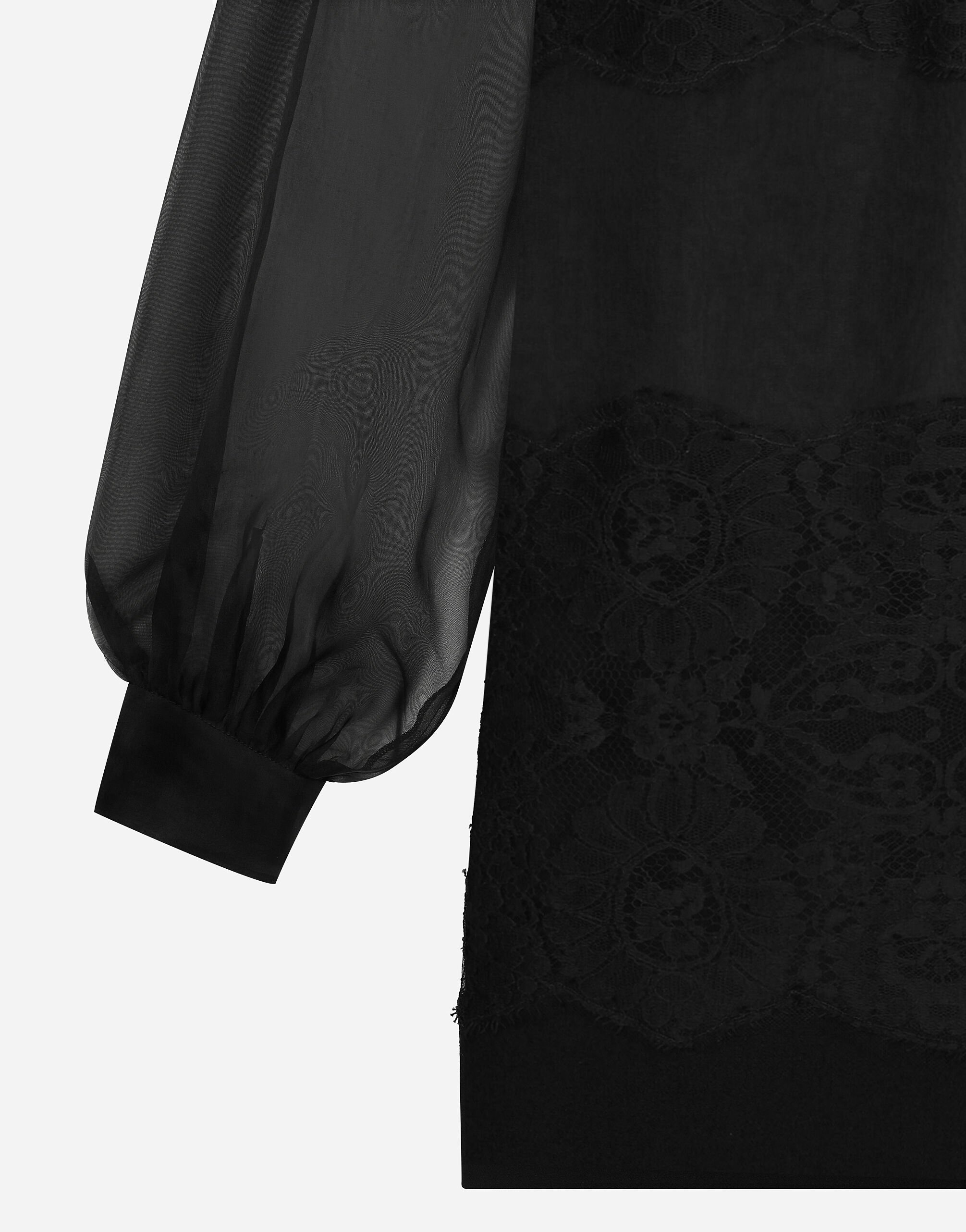 Short organza dress with lace inlay - 6