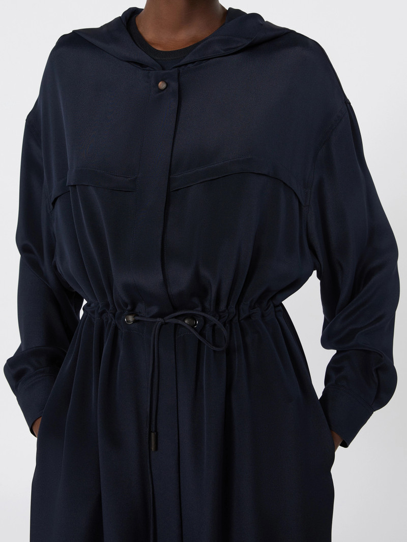 OVATTE Silk crepe de chine overcoat - ULTRAMARINE 5