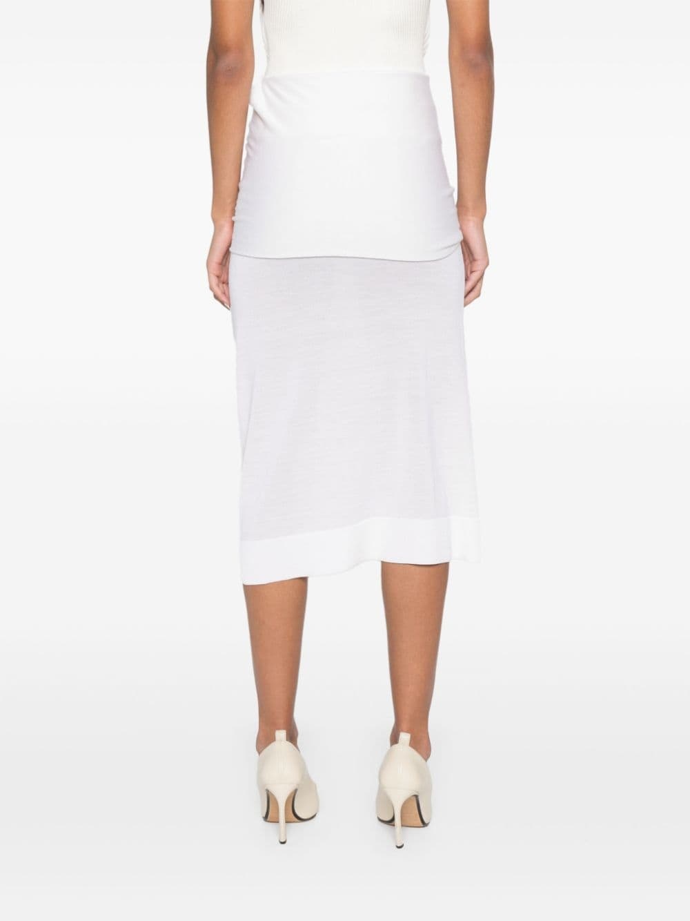 draped-detailing midi skirt - 4