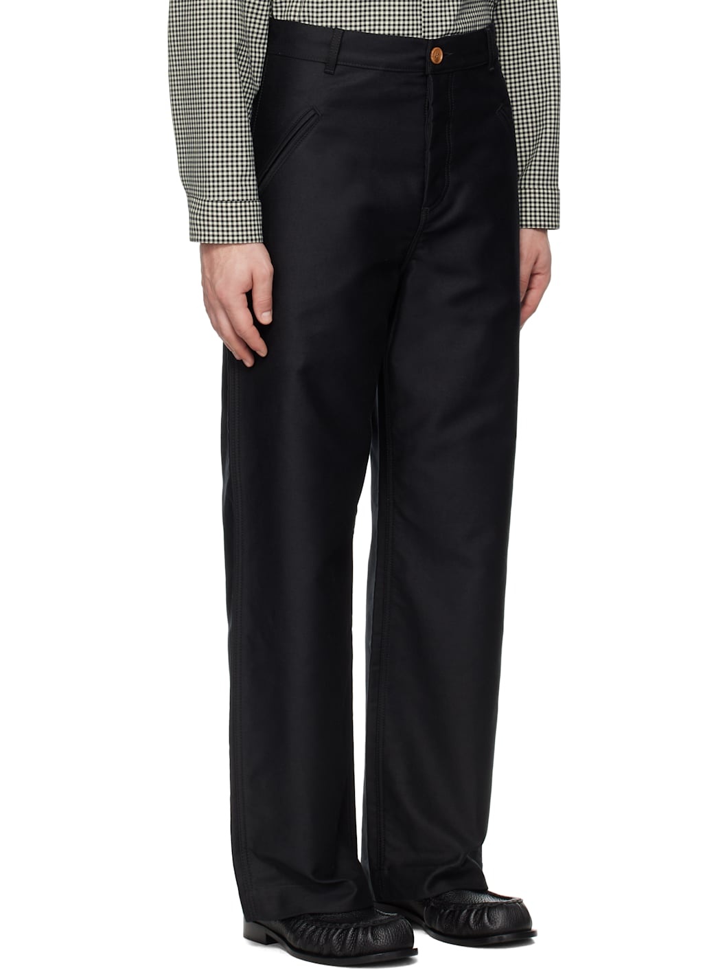 Black Straight-Leg Trousers - 2