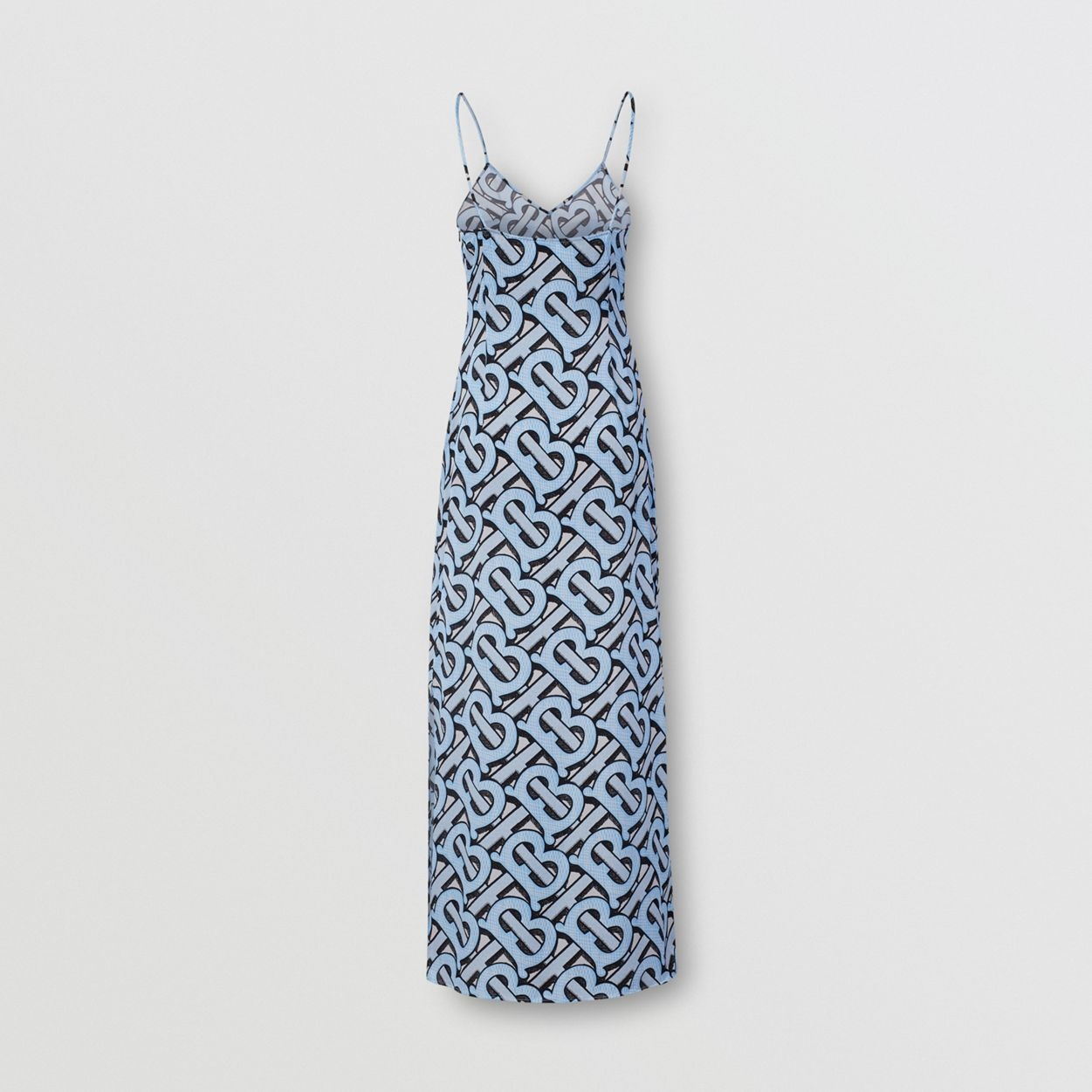 Monogram Print Silk Satin Slip Dress - 6