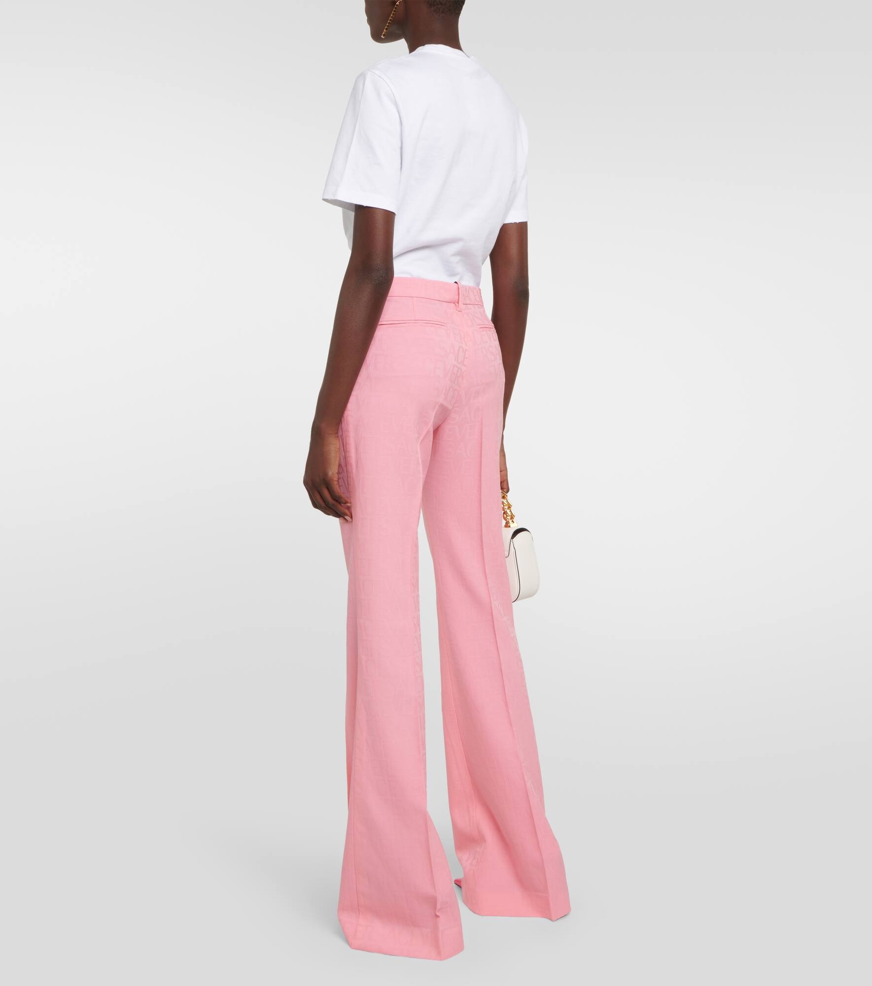 Versace Allover flared wool pants - 3