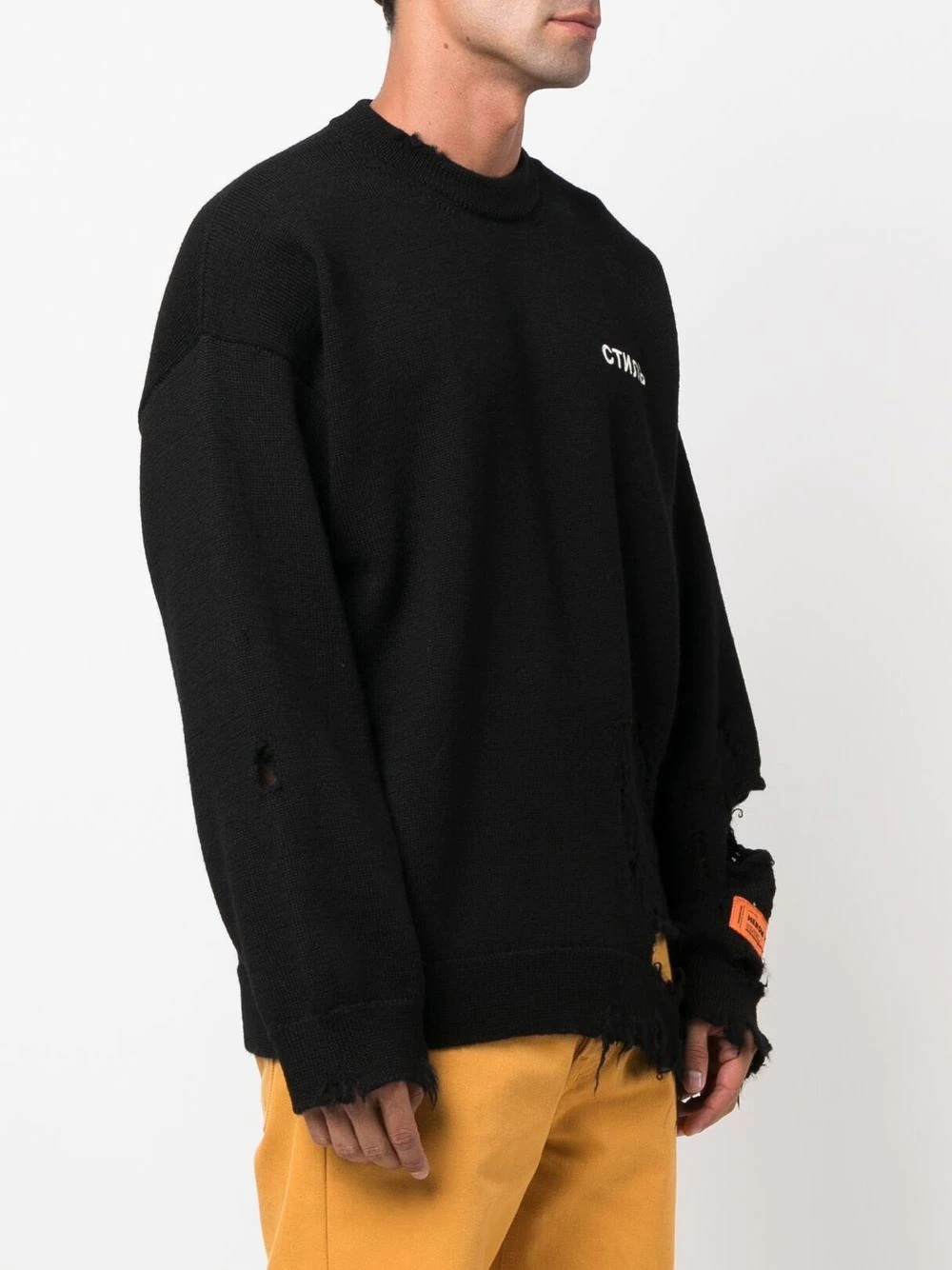 distressed logo-patch jumper - 3