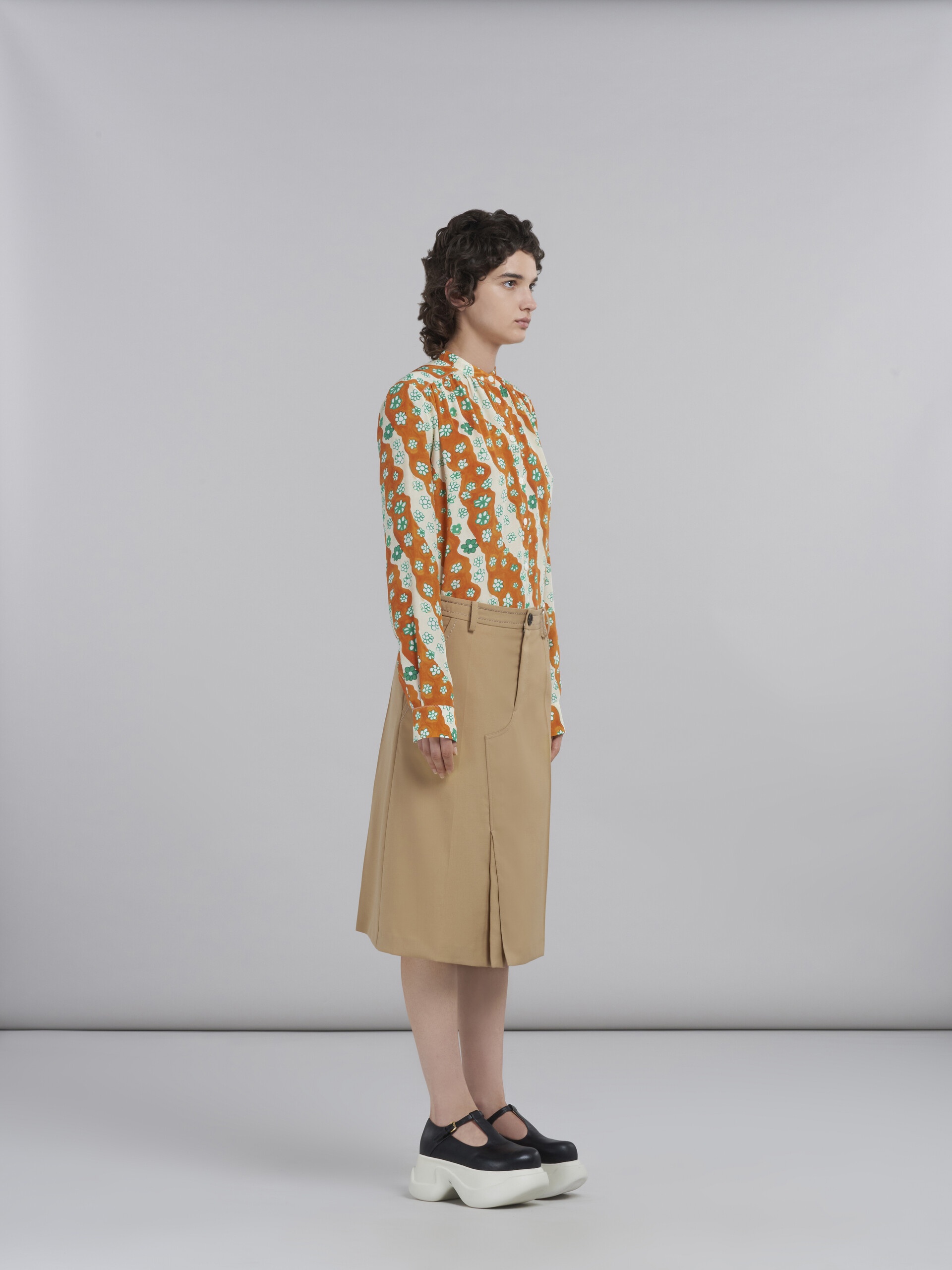 PRINTED SILK BLOUSE - 5