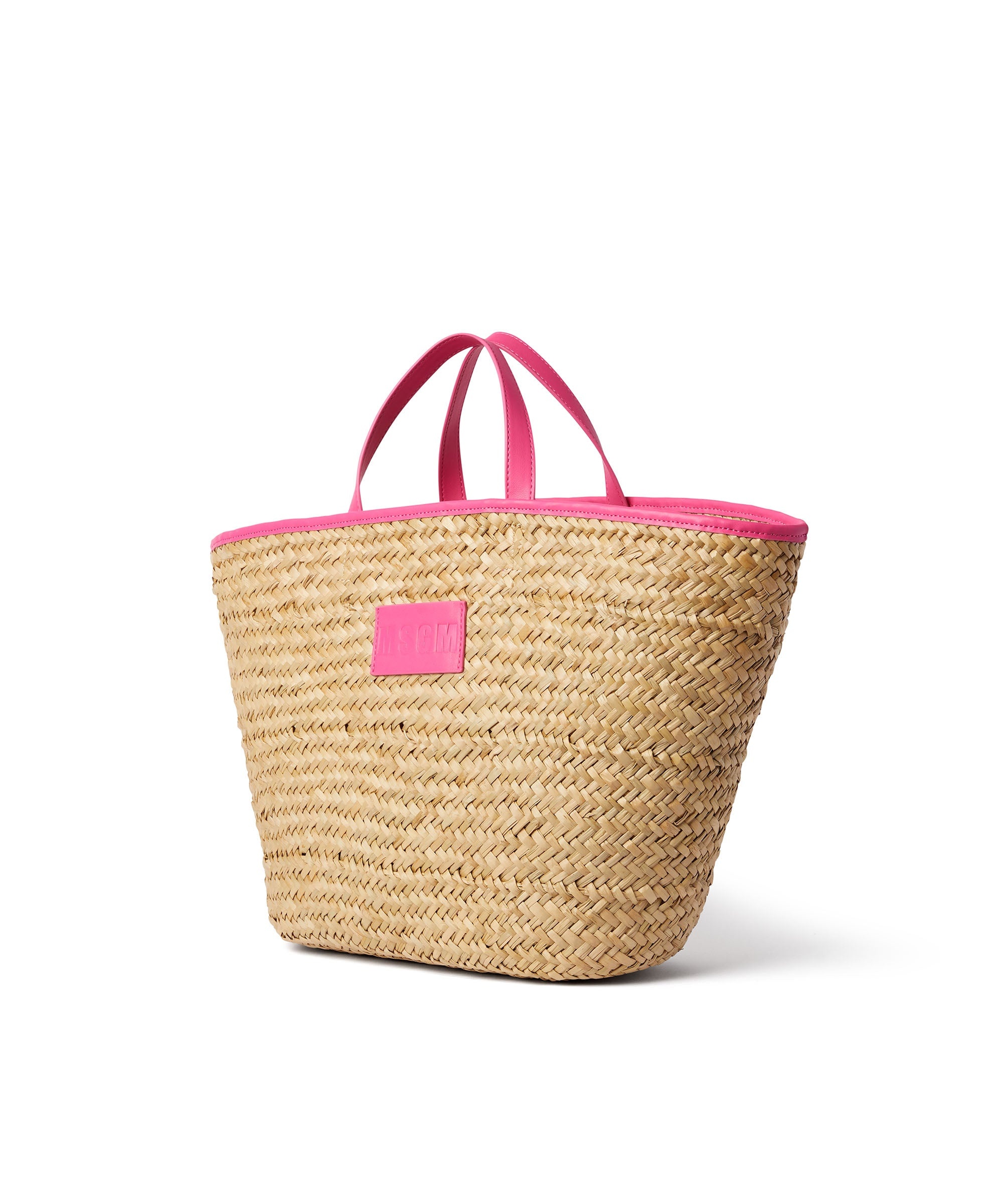 Large straw tote bag with accomanying mini pouch - 3