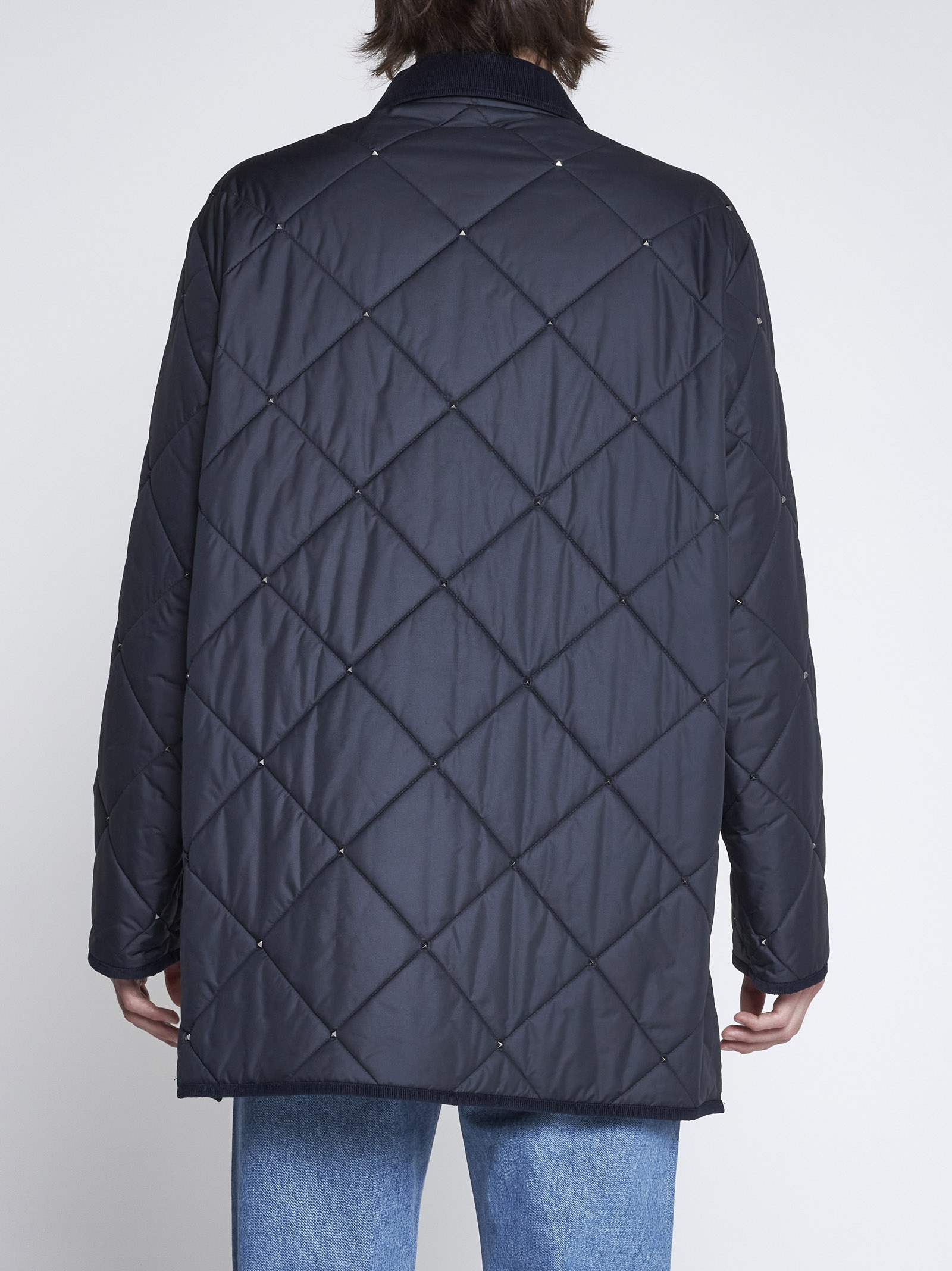 Rockstud Spike quilted nylon jacket - 4