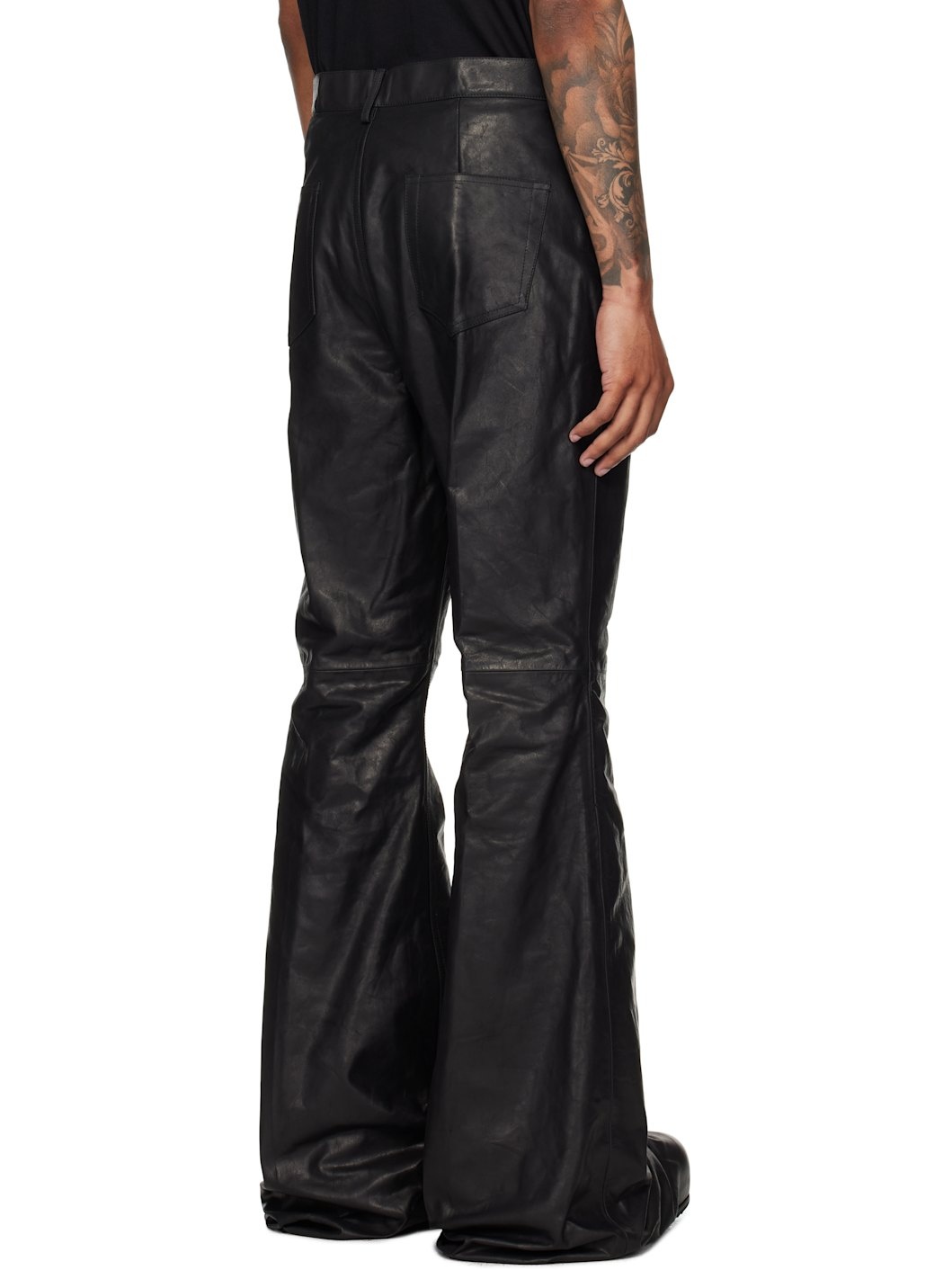 Black Concordians Bolan Bootcut Leather Pants - 3
