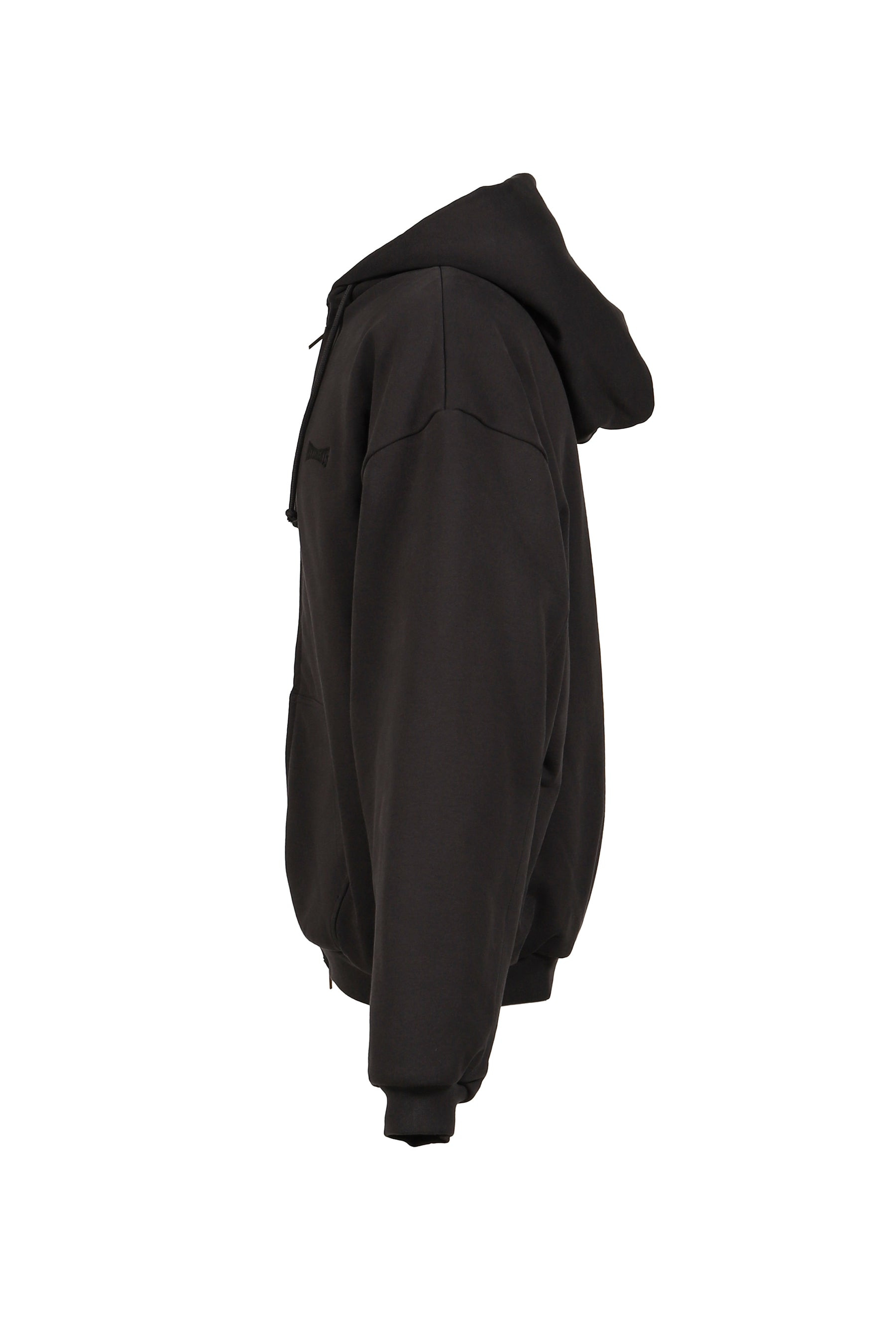 PUFFED OVERSIZED ZIP-UP HOODIE / WASHED BLK - 3