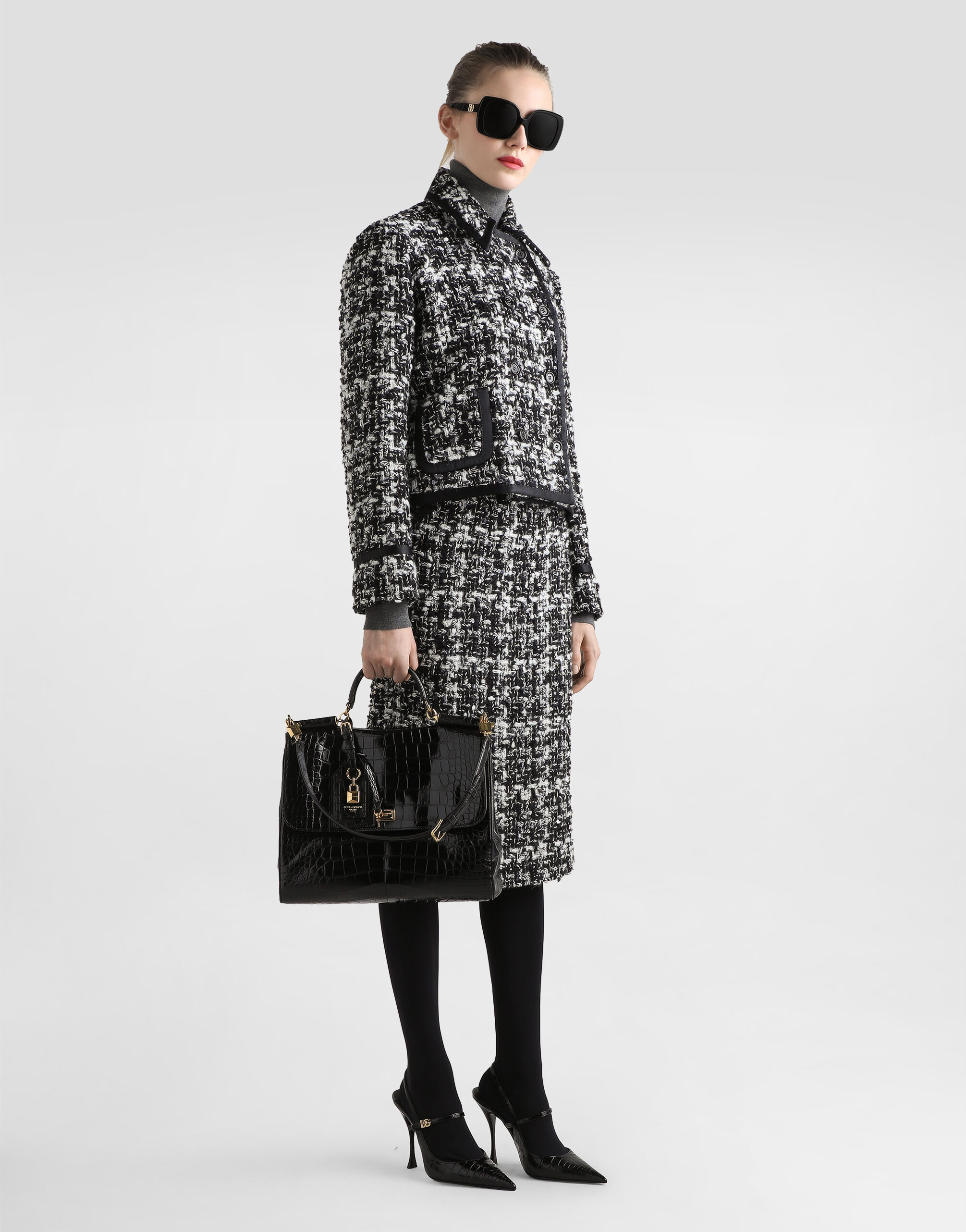 Wool blend check skirt - 2