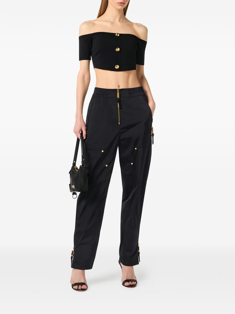ELISABETTA FRANCHI button cropped knit top outlook
