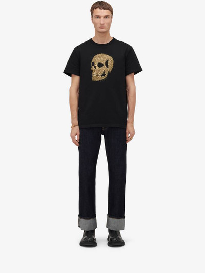 Alexander McQueen Men's Skull T-shirt in Black/ Gold outlook