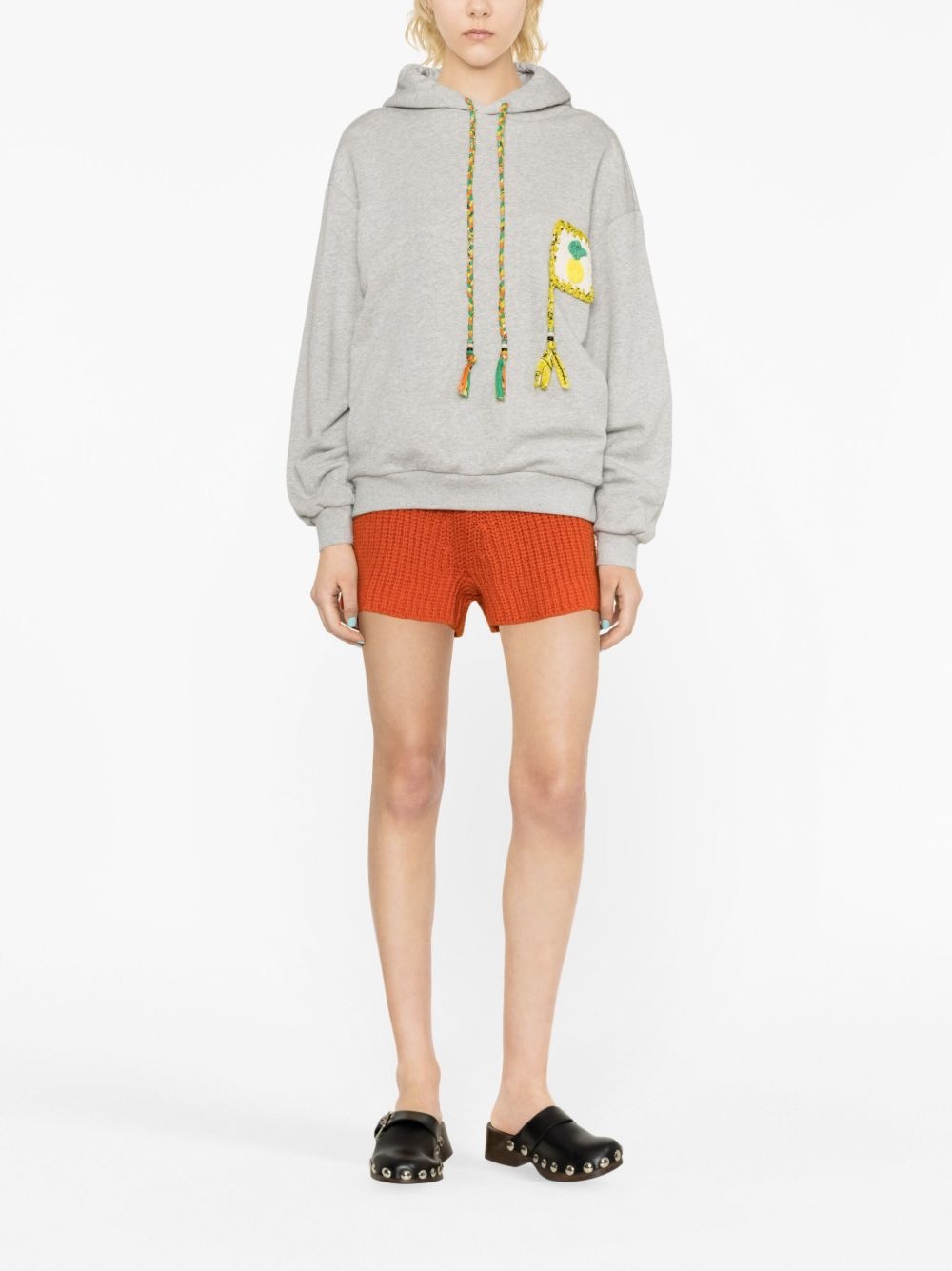 Stay Positive crochet-detailed cotton hoodie - 2