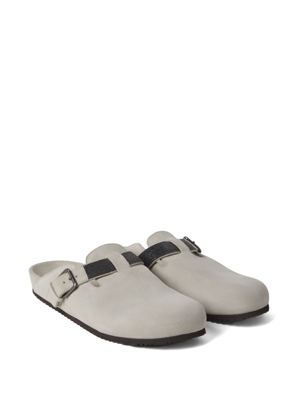 Monili-detail suede slippers - 2