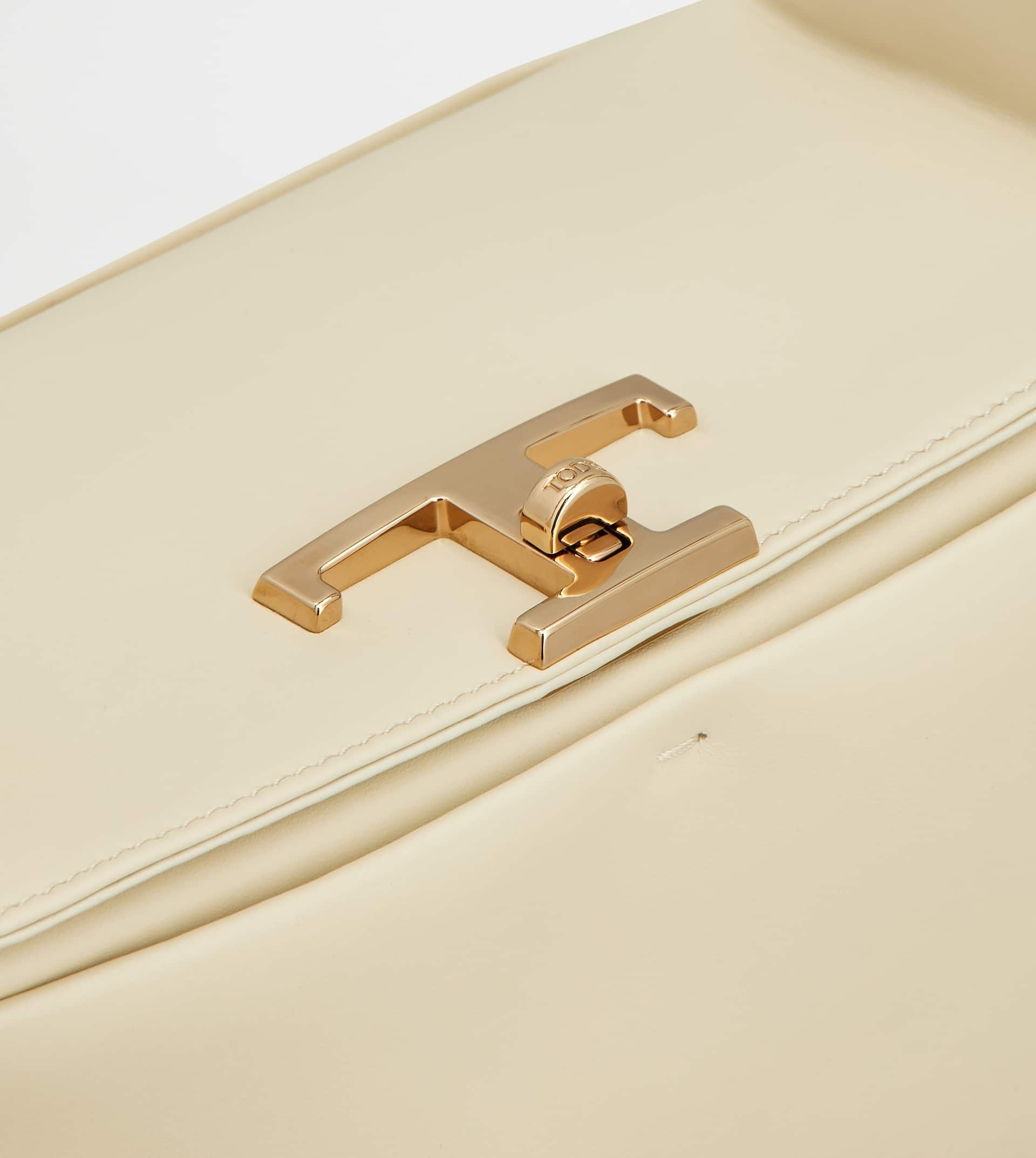 TOD'S TIMELESS T BOX BAG IN LEATHER MINI - BEIGE - 7