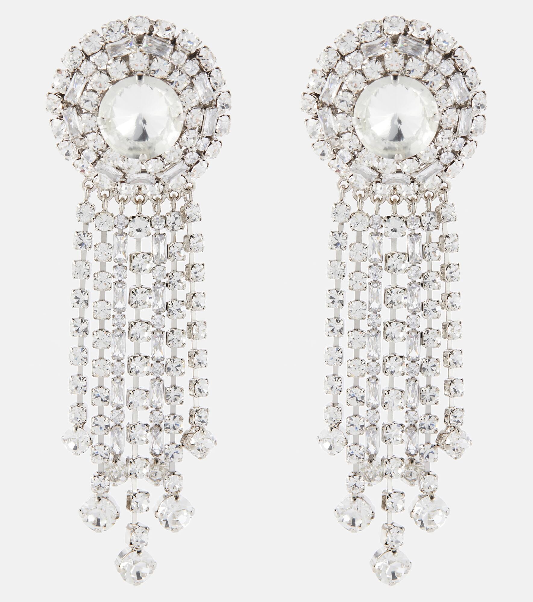 Crystal-embellished clip-on earrings - 1
