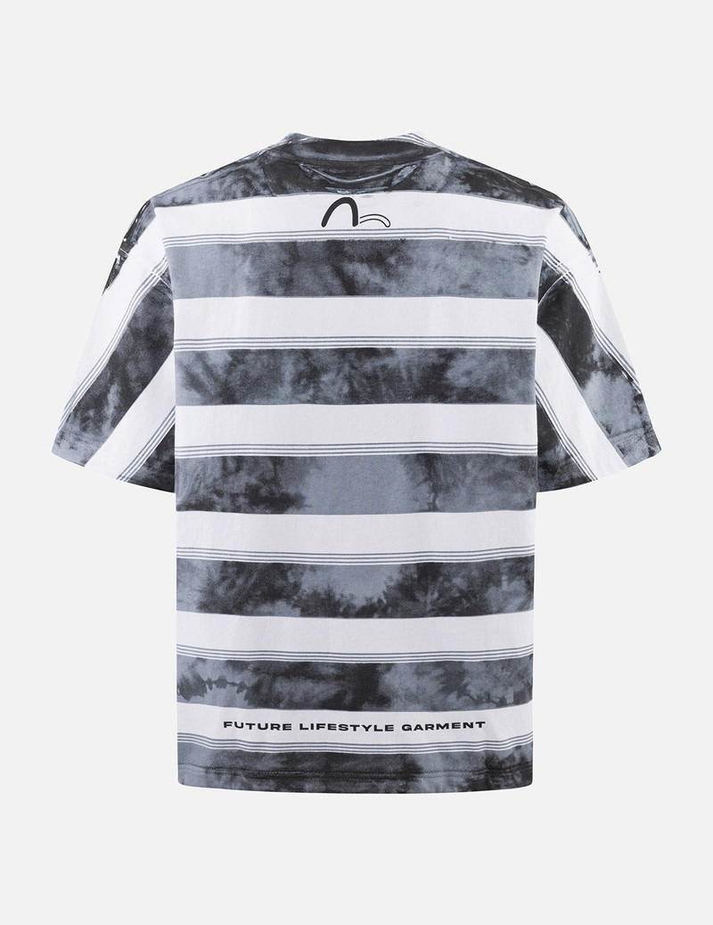 Washed Tie-Dye Stripe Loose Fit T-shirt 1