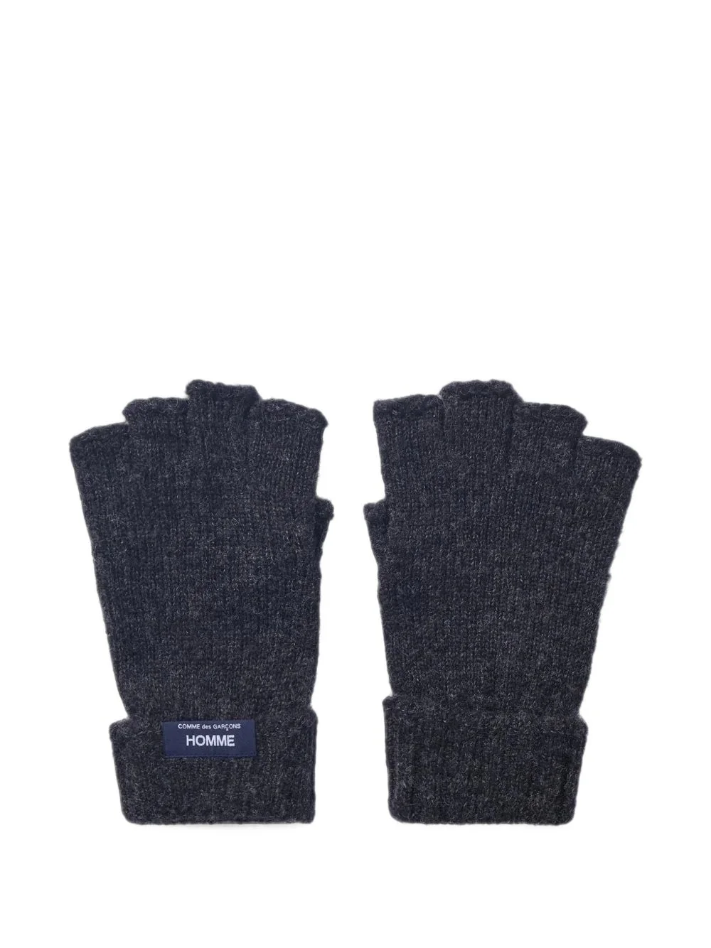 ribbed-knit fingerless gloves - 1