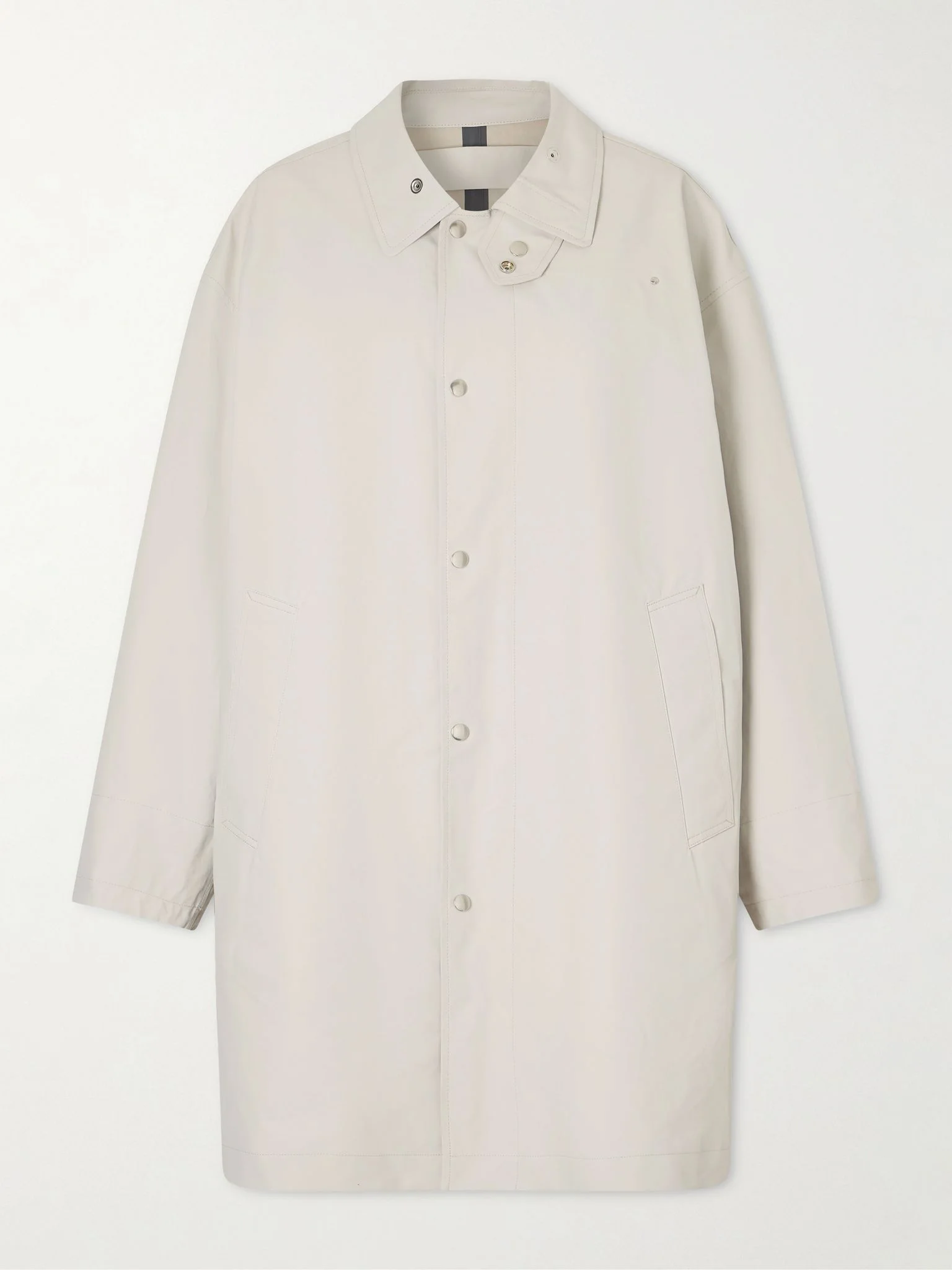 Coated cotton-canvas coat Light gray - 1