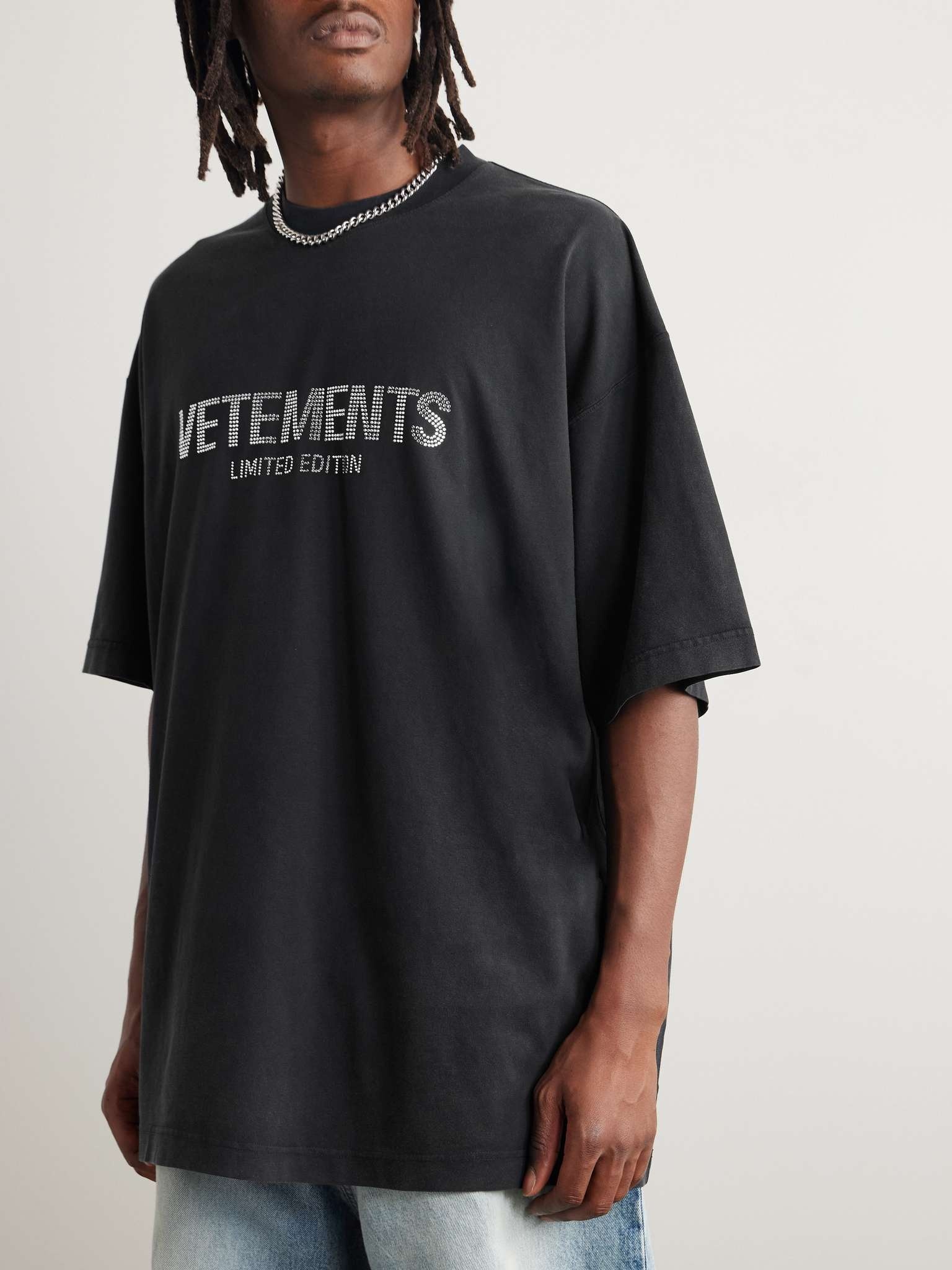 Crystal-Embellished Cotton-Jersey T-Shirt - 3