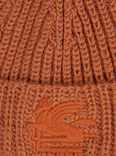Etro Pegaso motif-embroidered wool beanie outlook