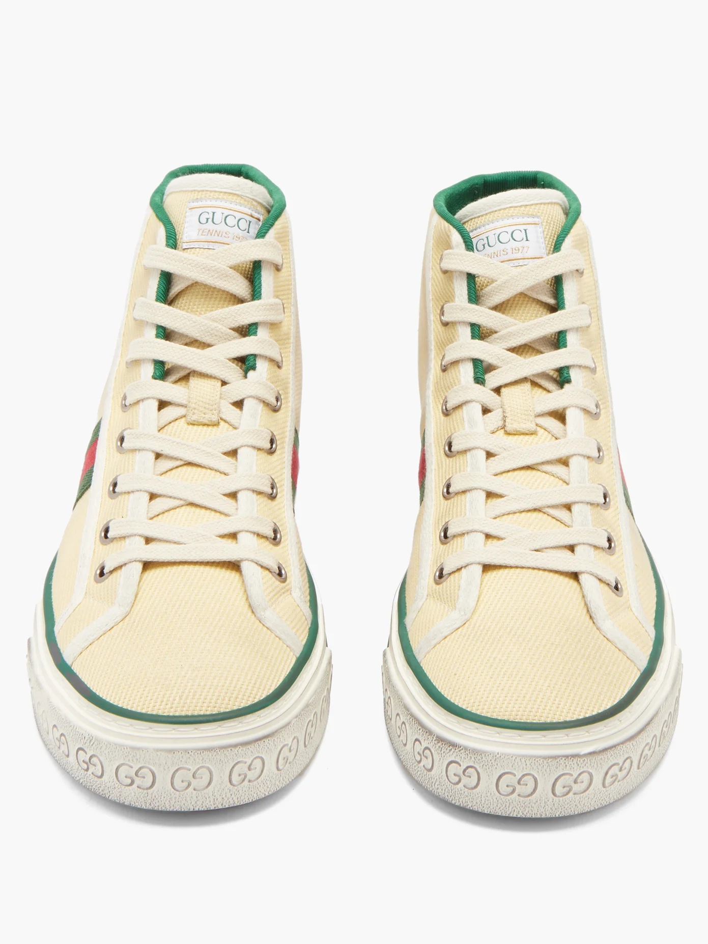 Tennis 1977 Web-stripe canvas high-top trainers - 5