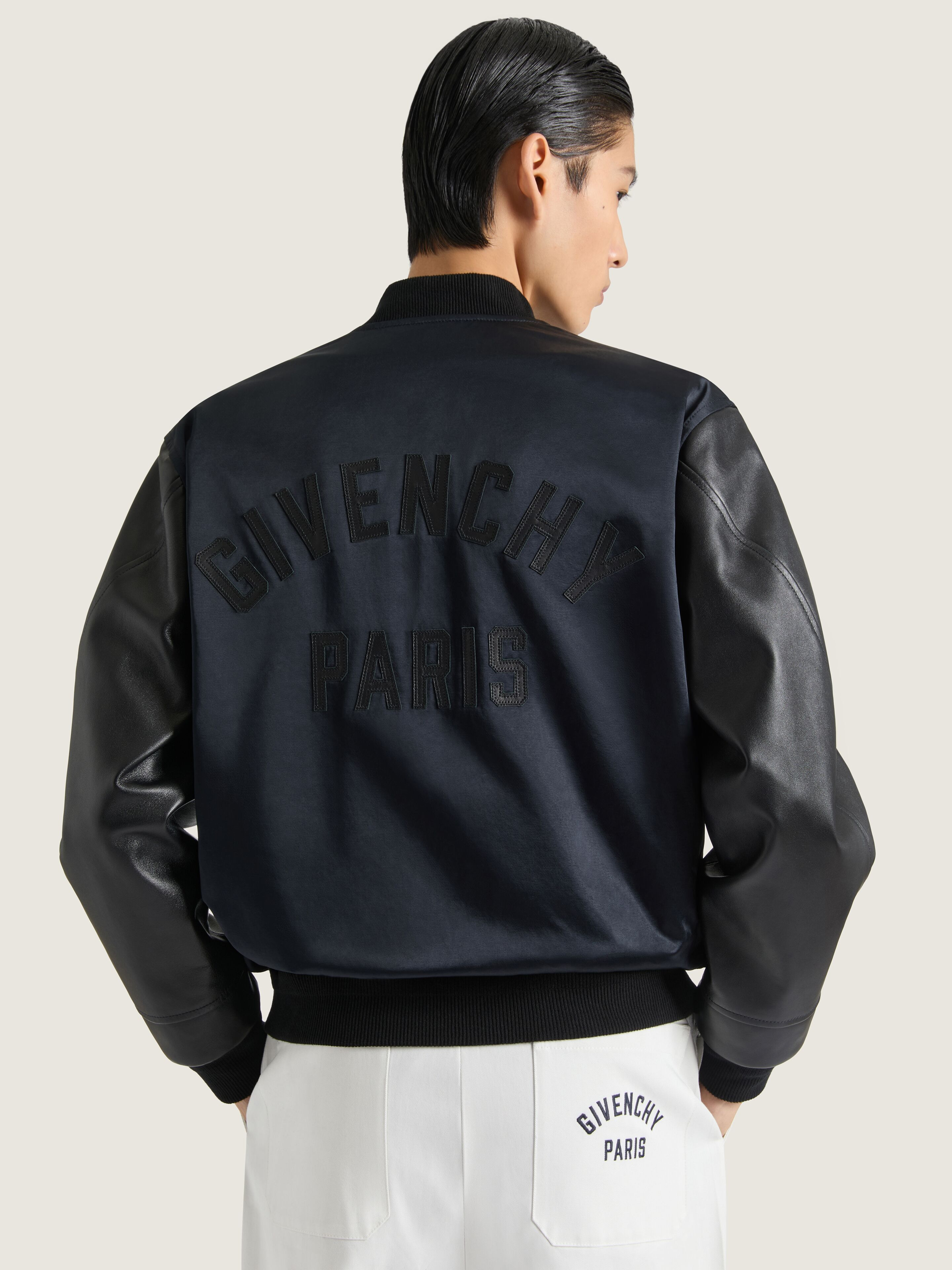 BOMBER IN SATIN AND NAPPA LEATHER - 4