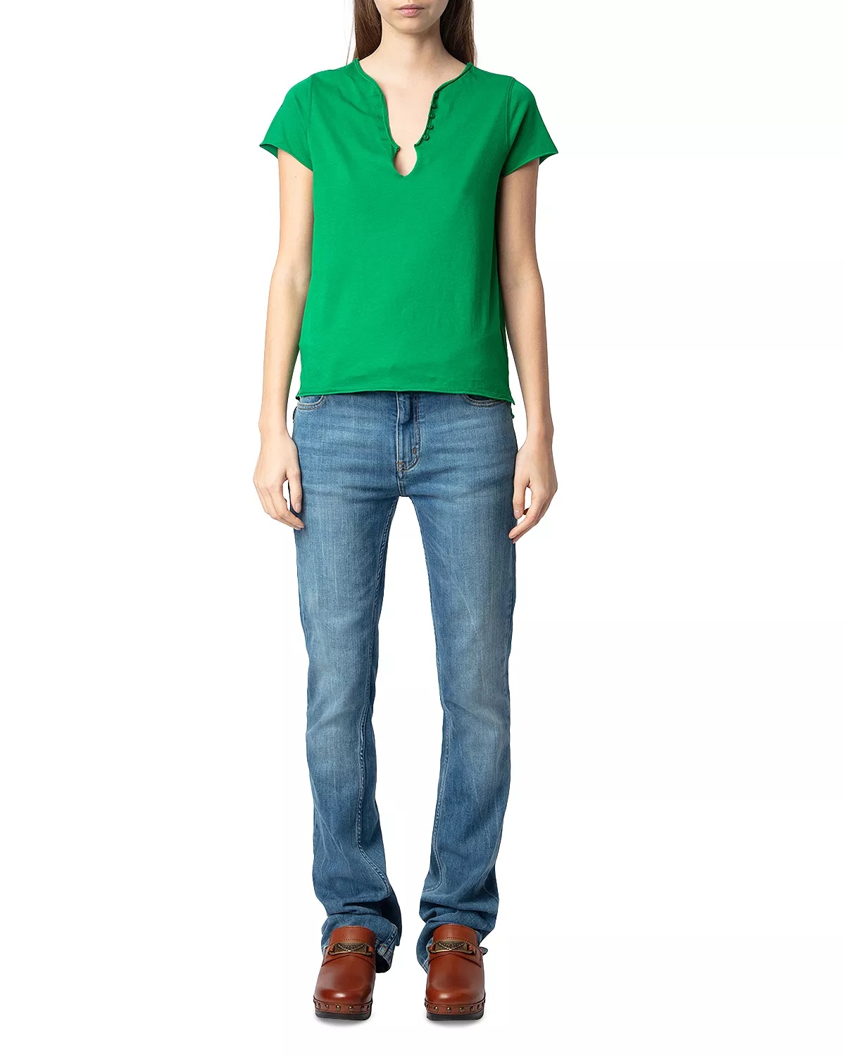 Diamanté Henley Tee - 2
