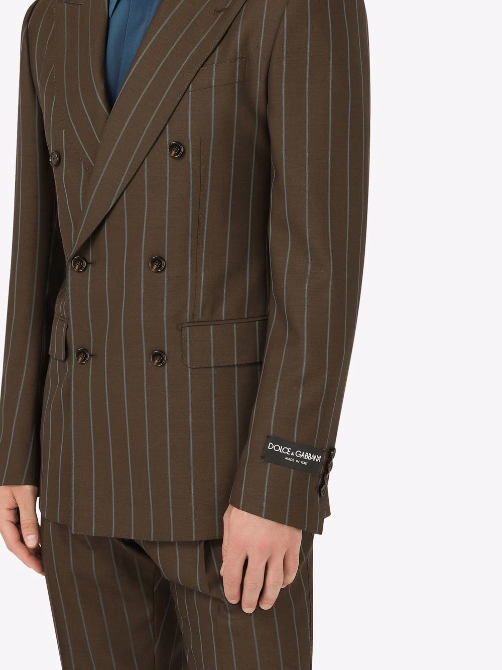 double-breasted pinstripe blazer - 5