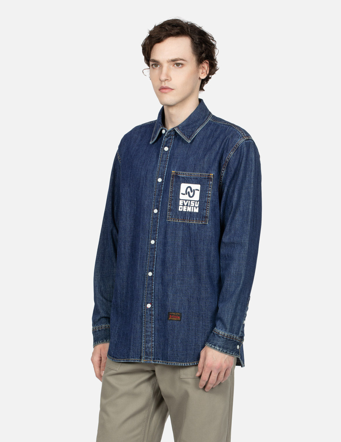 POP ART GODHEAD PRINT RELAX FIT DENIM SHIRT - 8