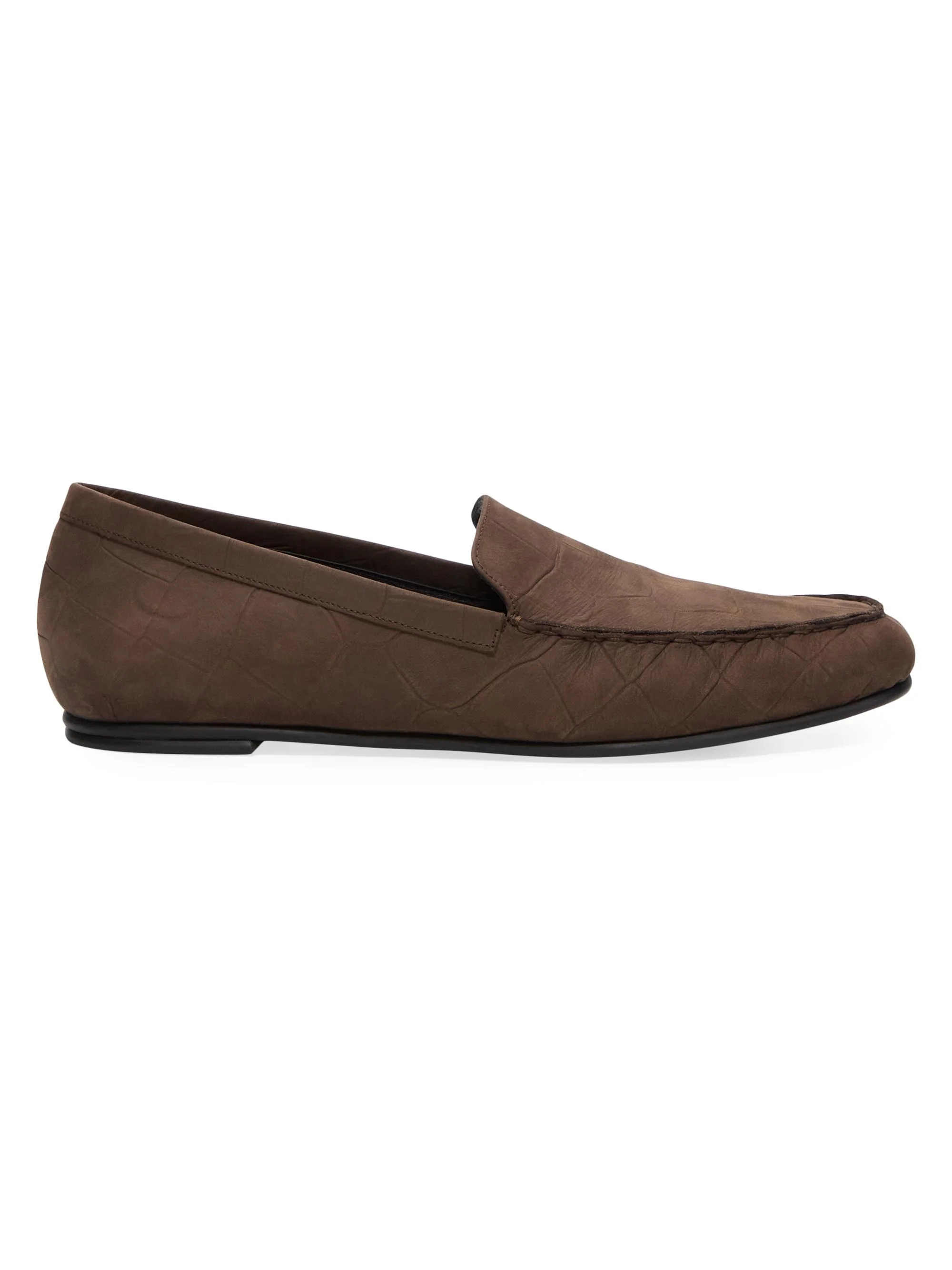 Women's Pesaro Croc-Embossed Leather Loafers - Dark Brown - 1