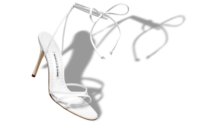 Manolo Blahnik White Nappa Leather Sandals outlook