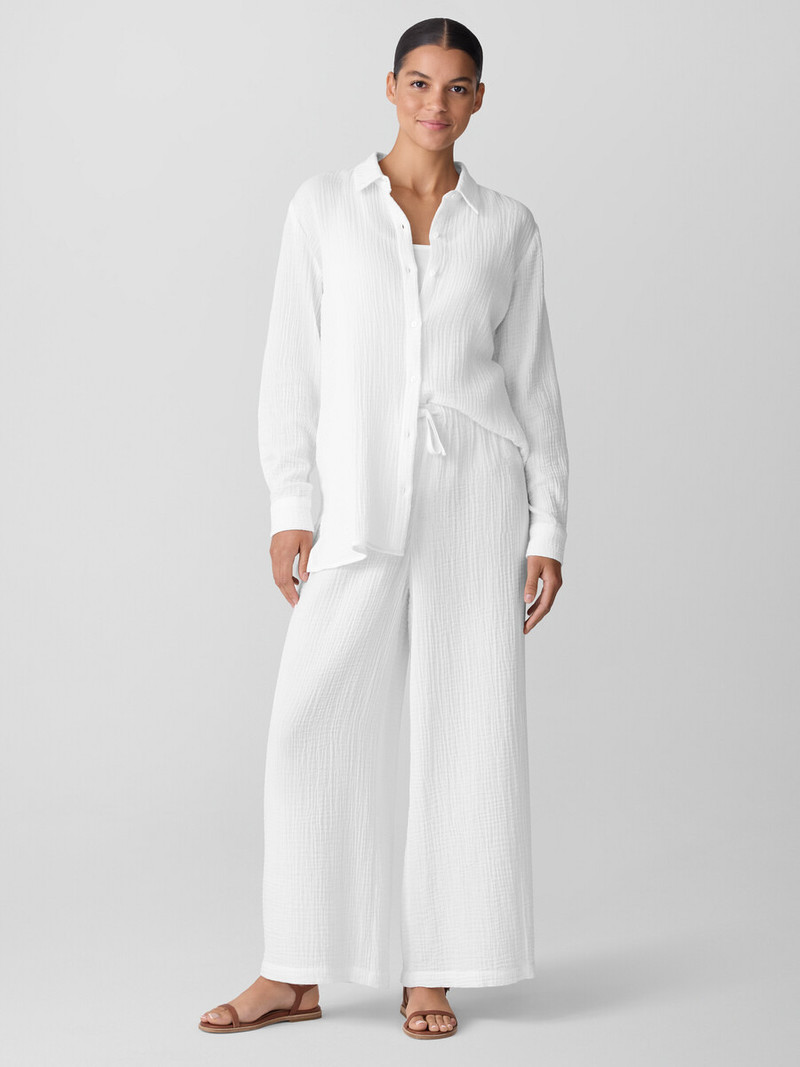 EILEEN FISHER Organic Cotton Lofty Gauze Wide-Leg Pant outlook