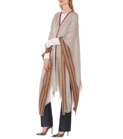 Loro Piana The Suitcase Stripe silk and cashmere poncho outlook