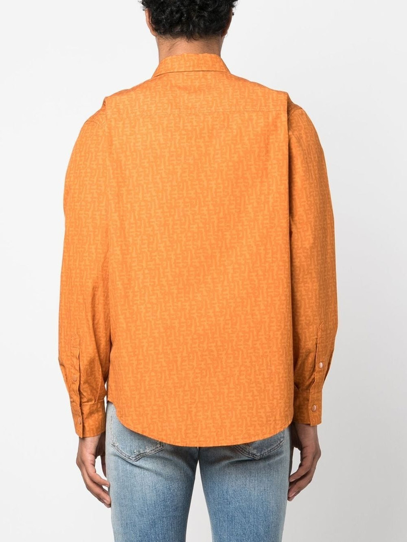 logo-print press-stud fastening shirt 4